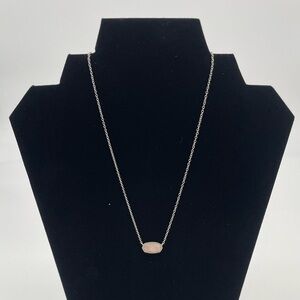 Kendra Scott Silver and Rose Quartz Necklace